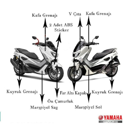 Nmax 125/155 2015-2020 Orijinal 9 Parça Beyaz Grenaj Seti