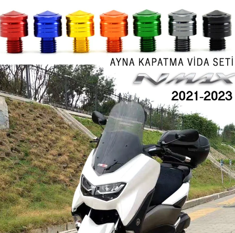 Nmax 125/155 Ayna Kapatma Vida Seti 2021-2023 10mm Ters-Düz Diş SARI